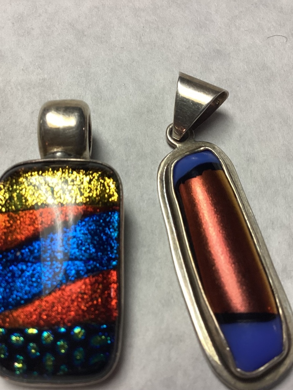 Two sterling Diocroic GKASS pendants A GREAT DEAL ❤️❤️❤️❤️